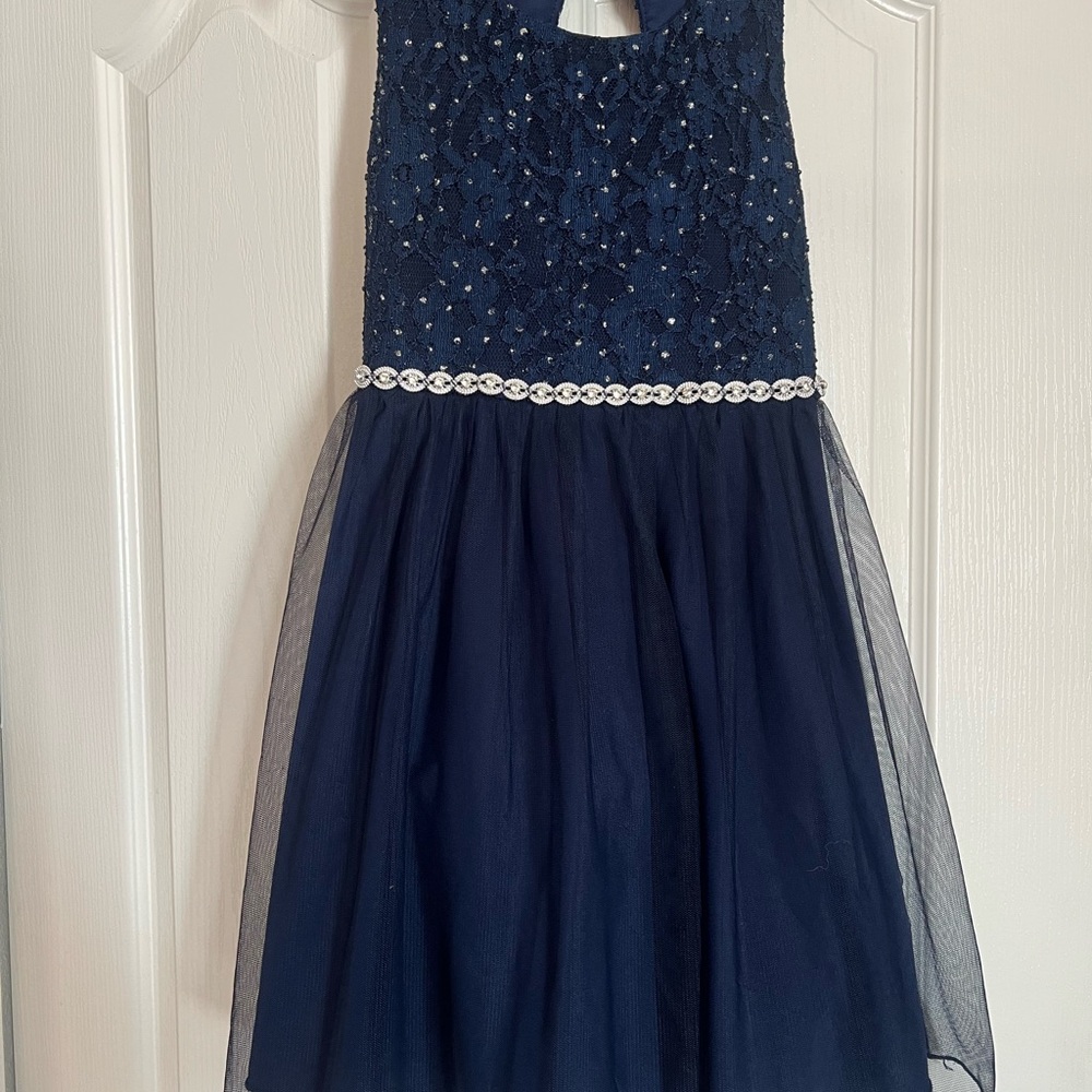 Speechless Navy Blue Formal Kids Dress